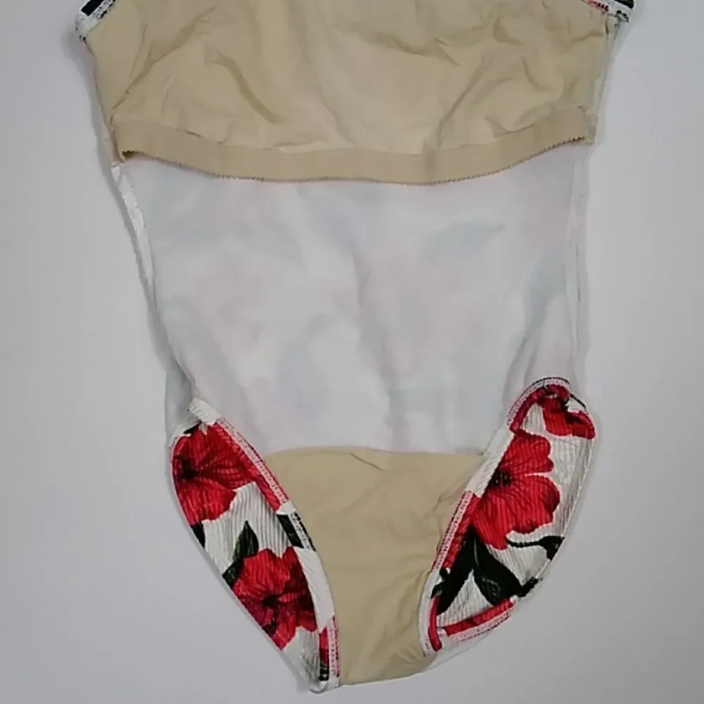Vintage Floral Women Swim Size S M Approximately